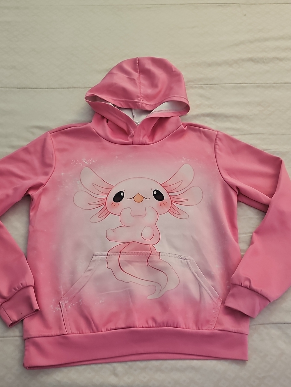 Pink Axolotl Graphic Hoodie Sweatshirt - Girls Sweaters